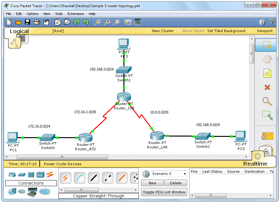 Fervent aantal Bestrating Static Routing in 3 Routers Topology in Packet Tracer 3.5 - Learning Academy
